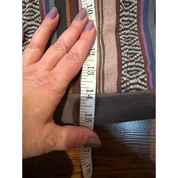 Kathmandu Imports Colorful Boho Cotton Crossbody Bag 16x14x6.5 Street Style - Picture 10 of 11